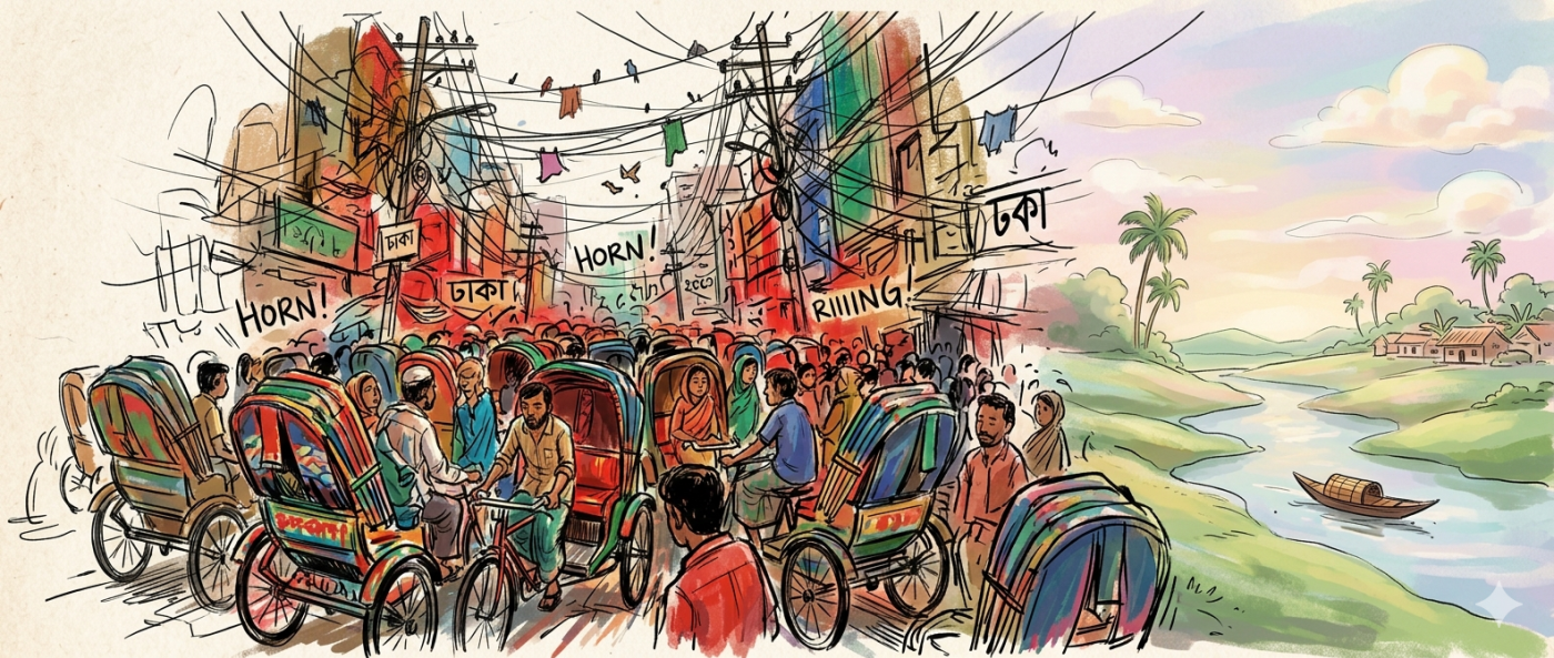 Dhaka Chachophony - an excerpt from 'A Prayer for Softer ... Image 1
